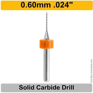 0,6 mm 0,024 Zoll #73 Hartmetallbohrer 1/8 Zoll Schaft 0,400 Zoll Tiefe - Premium Hartmetallbohrer - Bild 1 von 3