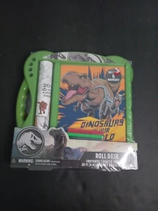 Jurassic World Coloring Book Roll Desk Stickers And Markers 20 Ft - Picture 1 of 3
