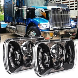 Pair 5x7'' 7x6 LED Headlight DRL For International 9900i SFA 7400 5600i 9200 SBA - Picture 1 of 11