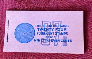 Vtg Purple U.S. Postage Stamp Partial Booklet 4¢ Abraham Lincoln Stamps 24 Count - Picture 1 of 10