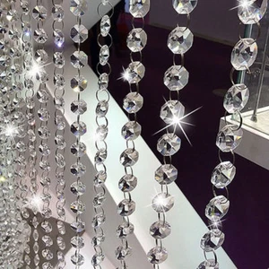 Acrylic Crystal Bead Hanging Strand Garland Chandelier Trees Wedding Decor 1M - Picture 1 of 12