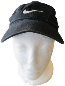 Nike Baseball Cap Swoosh Logo Black Panel Child Adjustable Unisex 100% Cotton - Picture 1 of 7