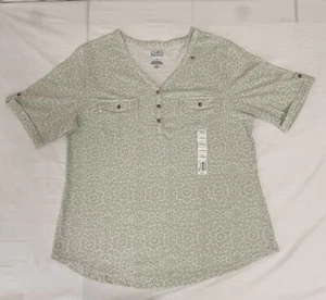 Croft & Barrow Utility Henley-Damentop mit Rolllasche – KI4 - Bild 1 von 6