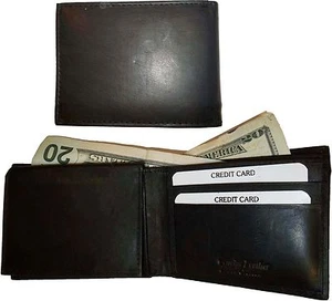 Lote de 2 Cartera Hombre Cuero Nuevo Estilo 2 Ranuras para Billetes 1 Cremallera 4 Tarjetas de Crédito ID Nuevo - Imagen 1 de 12