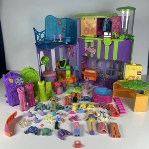 Polly Pocket Dolls House of Style Cafe Salon 4 Rooms Set Lots Of Accessories Lot - Picture 1 of 10