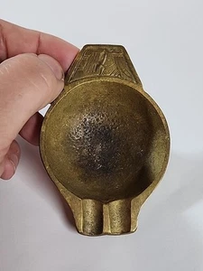 VTG Dayagi Small Brass Ashtray Made in Israel, Handmade Engraved King Figure - Picture 1 of 8