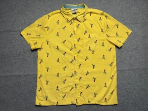 Disney Moana Hei Hei Hemd Herren Medium Gelb Knopfleiste Kurzarm AOP - Bild 1 von 9