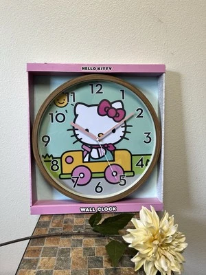 Hello Kitty автомобиля привода розовый настенные часы, новый, Sanrio 16» большой настенные часы - Изображение 1 из 2
