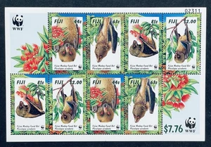 FIJI WWF BATS STAMPS SHEET 1997 MNH FLYING WINGED MAMMALS WILDLIFE BAT ANIMALS - Picture 1 of 1