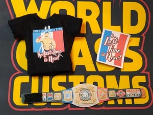 Camiseta personalizada John Cena Paris toalla, cinturón y lucha libre WWE NXT TNA Mattel - Imagen 1 de 4