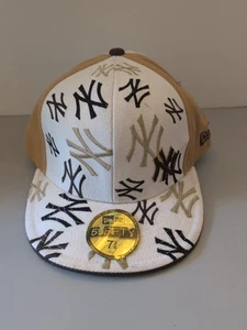Rare New York Yankees New Era 59 Fifty 100% Wool Cap MLB Sz 7 3/8 USA Multicolor - Picture 1 of 12