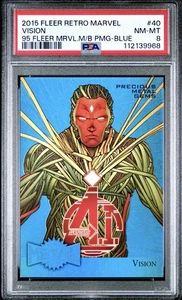 2015 FLEER RETRO MARVEL 1995 PRECIOUS METAL PMG VISION 7 /50 PSA 8 BLUE - Picture 1 of 3