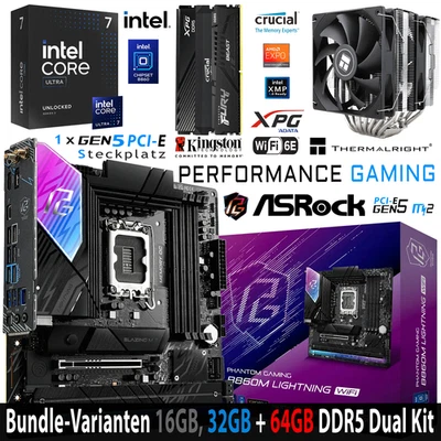 PC Bundle - i7 Core Ultra 265K  ASRock B860M Lightning WiFi mit 16, 32 oder 64GB - Bild 1 von 4