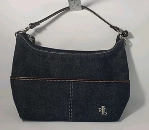 Vintage 90s Lauren Ralph Lauren Denim Supply Shoulder Bag Purse (P1) - Picture 1 of 15