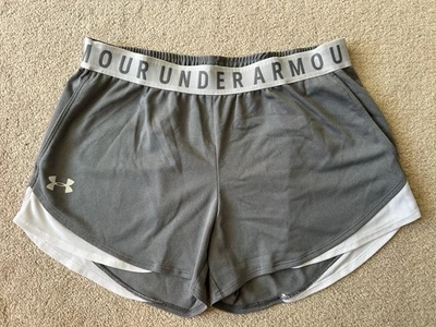 SHORTS - Under Armour - Loose -Athletic -Elastic Waist -Gray & White -Medium - Image 1 of 3