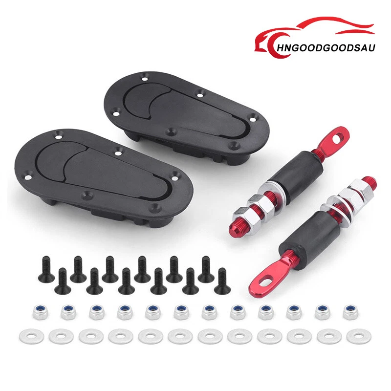 Universal Racing Car Flush Mount Quick Release Hood Latch Pin No Key Locking Kit - Image 1 of 4