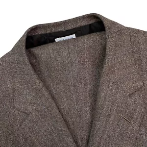 Mint! Bespoke 48 R Brioni 100 % Wool Flannel Light Brown Tonal Herringbone Suit - Picture 1 of 22