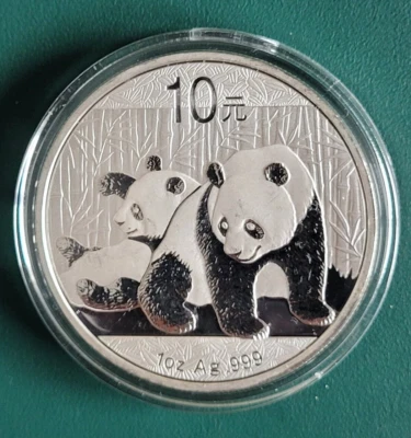 2010 China Coin Panda 1 oz 0.999 Silver coin in plastic air-tite - Image 1 of 2