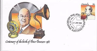 AUSTRALIA PRE PAID COVER 27/1/82 BIRTH CENTENARY OF PETER DAWSON. - Image 1 of 4