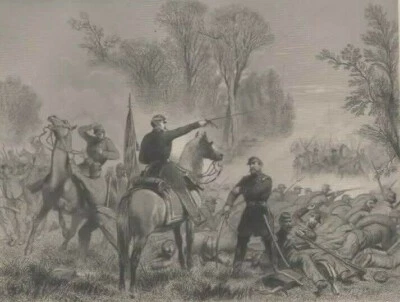 Battle of Bull Run - гравюра General Blenker's Brigade Covering Retreat 1865 - Изображение 1 из 2