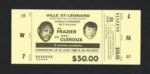 VERY RARE 1985 JOE FRAZIER v ROBERT CLEROUX full boxing ticket w/headshots boxer - Picture 1 of 1