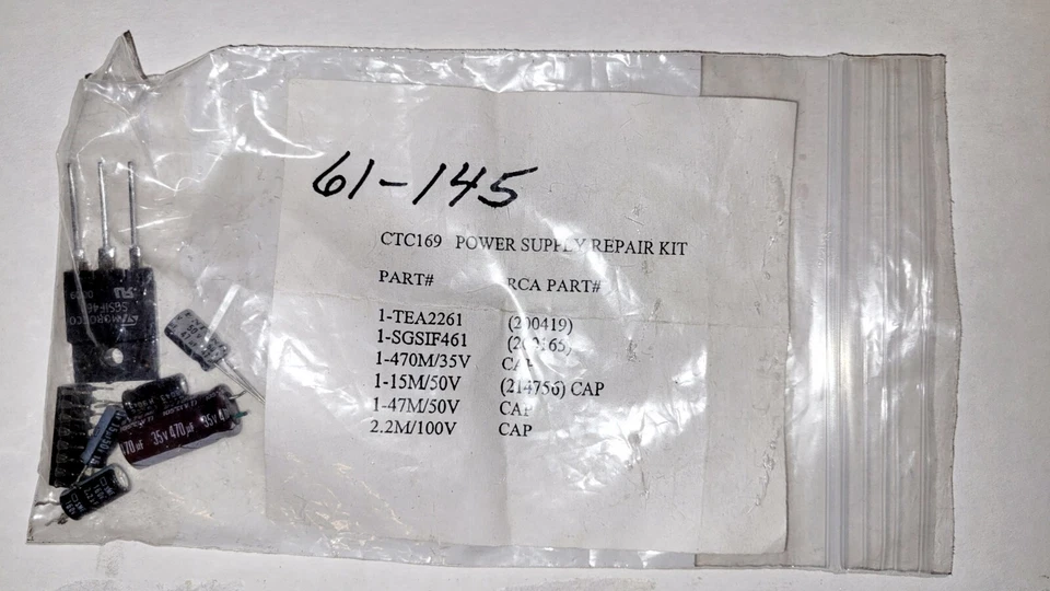 Kit de reparación de fuente de alimentación RCA 61-145 CTC169 Foto 1 de 1