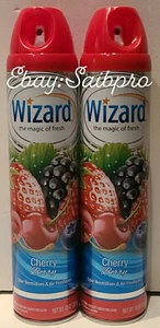 2X Wizard The Magic Of Fresh Cherry Berry Odor Neutralizer & Air Freshener 10 OZ - Picture 1 of 7