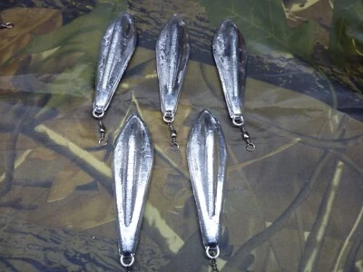5x Strömungsblei - je 140g - Handgemacht - Ideal für Fluss & See - Angelzubehör - Bild 1 von 3