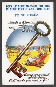 Postcard Southsea nr Portsmouth Hampshire comic Bamforth 3962 key posted 1938 - Foto 1 di 2