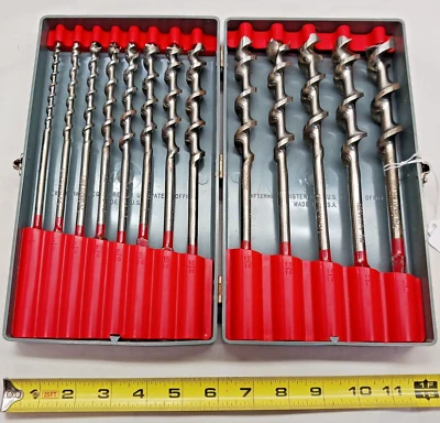 Auger Bit Set, Craftsman Nice Vintage Woodworkers 13 Piece Auger Bit Set, USA - Image 1 of 4