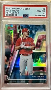Mike Trout 2020 Bowman's Best Refractor #2 Angels topps PSA 10
