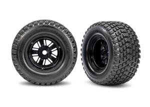 Traxxas Black Rear Funco Wheels & Gravix Tires For Sand Car - Picture 1 of 1