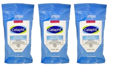 Toallitas faciales y corporales Cetaphil, paños de limpieza suaves para la piel, 10 unidades, paquete de 3 Foto 1 de 2