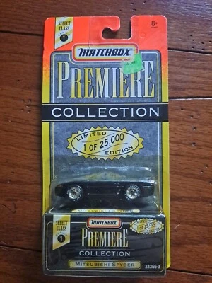 Matchbox Premiere Collection Black Mitsubishi Spyder 1:64 Scale 34366 On Card - Image 1 of 3