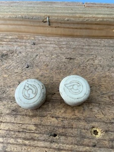 NOS VINTAGE CINELLI Flying C Road Bike Touring Handlebar Tape Caps White - Picture 1 of 2