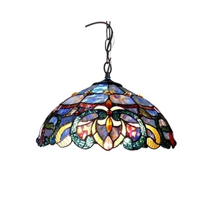 RADIANCE goods Victorian Style 2 Light Inverted Ceiling Pendant 18" Shade - Picture 1 of 3