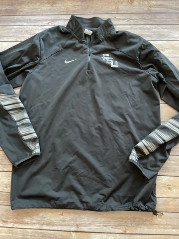 FSU Florida State 1/4 Zip Nike Pullover Windbreaker Jacket Medium Football Cover