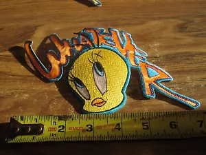 TWEETY BIRD (WHATEVER)PATCH EMBROIDERED IRON ON 7 INCHES WIDE SWEET LOOKING - Picture 1 of 1