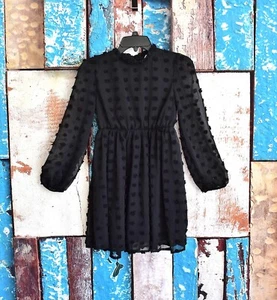Girl's Youth Shein Long Sleeve Flare Lace Dress 11-12Y Black PRE-OWNED - Picture 1 of 13