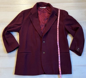Perry Ellis burgundy maroon wool blend sports coat size 46R men's - Picture 1 of 5