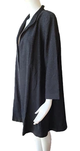 Eileen Fisher Coat Textured Pattern Cotton Silk Open Front Excellent size Large - Picture 1 of 6