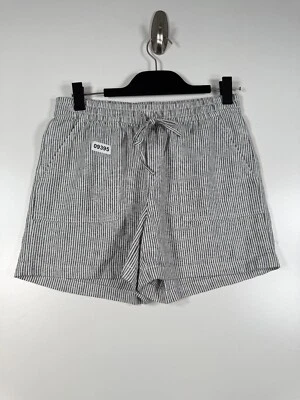 Nuevo con etiquetas Pantalones Cortos J.Crew Mujeres Rayas Cordón Informales Mezcla de Lino Negro Blanco Talla XS Foto 1 de 4