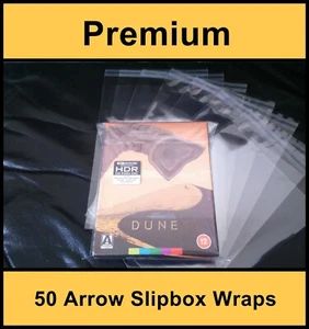 Premium Arrow Video Blu Ray Slip Box Protective Wraps / Sleeves (Pack of 50) - Picture 1 of 10