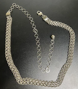 St John Silber Gliederkette Gürtel 45" klassisch verstellbarer Verschluss Einheitsgröße - Bild 1 von 6