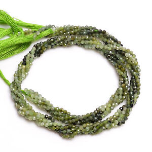 2.5 mm Natural Green Tourmaline Shaded Faceted Round Rondelle Beads 33 cm Strand