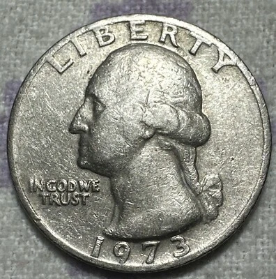 Rare 1973 Liberty Quarter No Mint Mark Philadelphia Mint W/ Letter Rim Error - Image 1 of 4