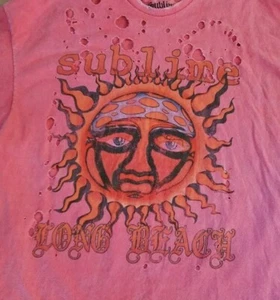 Sublime Long Beach Band Red Distressed T-Shirt S M Oversized XL Thrashed - Bild 1 von 11