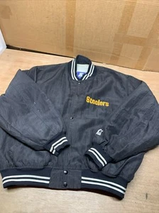 Vintage Pittsubuegh Steelers Full Button Bomber Style Jacket Size XL - Picture 1 of 9
