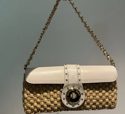 Michael Kors Raffia Leather Tote Shoulder Clutch - Image 1 of 4