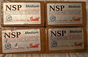 Chavant NSP Medium Sulfur-Free Plasteline Fine Art Clay - 8lb 4 Blocks Brown - Picture 1 of 1